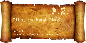 Mihajlov Renátó névjegykártya